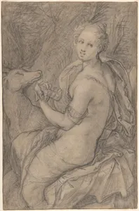 The Sense of Hearing; verso: light sketch of a woman's head and an arm
