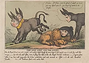 The Sick Lion and The Asses by Thomas Tegg|Thomas Rowlandson