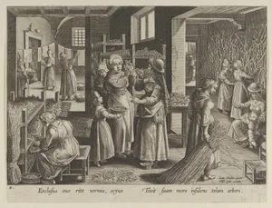 The Silkworm Eggs Spread Out On Shelves, Plate 4 from "The Introduction of the Silkworm" [Vermis Sericus]