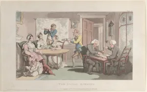 The Social Evening, from "The Vicar of Wakefield" by Rudolph Ackermann, London|William Clowes|Thomas Rowlandson|Oliver Goldsmith
