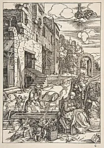 The Sojourn of The Holy Family in Egypt, from "The Life of the Virgin" by Albrecht Dürer