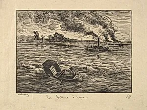 The Steam Boats by Charles-François Daubigny