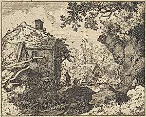 The Straw Hut Seen from Behind by Allart van Everdingen