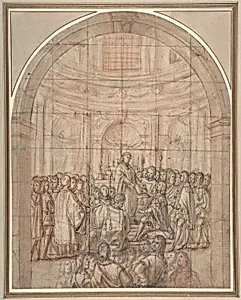 The Swearing In of a Knight of the Tuscan Order of Saint Stephen (or Malta) by Anonymous, Italian, 17th century