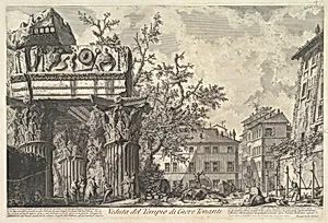 The Temple of Vespian (Veduta del Tempio di giove Tonante) by Giovanni Battista Piranesi