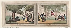 The Tinker and Swinging by Thomas Rowlandson|George Murgatroyd Woodward|Rudolph Ackermann, London