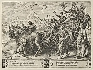 The Triumph of Peace, from The Cycle of the Vicissitudes of Human Affairs, plate 8 by Cornelis Cort|Maarten van Heemskerck|Hieronymus Cock