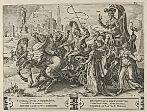 The Triumph of Pride, from The Cycle of the Vicissitudes of Human Affairs, plate 3 by Cornelis Cort|Maarten van Heemskerck|Hieronymus Cock