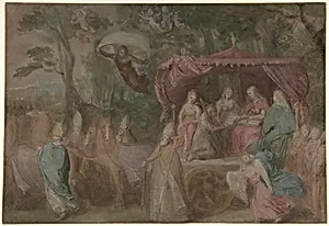 The Triumph of the Church: Ecclesia Presented with the Doctrines, Seated in a Chariot Attended by the Four Doctors of the Church by Otto van Veen
