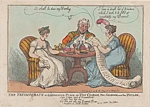 The Triumverate of Gloucester Place, or The Clarke, The Soldier, and The Taylor by Mary Anne Clarke|Thomas Tegg|Thomas Rowlandson