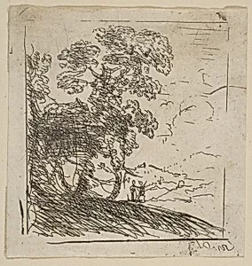The Two Landscapes (Right Tree) by Claude Lorrain (Claude Gellée)