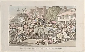 The Vicar in company with Strolling Players by Thomas Rowlandson|Oliver Goldsmith|Rudolph Ackermann, London|William Clowes