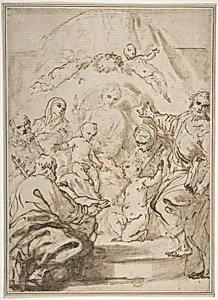 The Virgin and Child Enthroned with Attendant Saints by Antonio Gionima