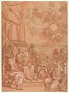 The Virgin and Child with Saints and Angels, and God the Father in the Sky by Johann Lorenz Haid