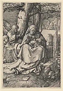 The Virgin and Child with Two Angels by Lucas van Leyden