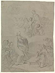 The Virgin Appearing to Saint Joseph Calasanctius by Marco Caprinozzi