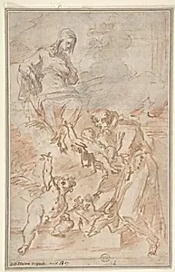 The Virgin Entrusting the Christ Child to Saint Francis of Assisi by Gaspare Diziani