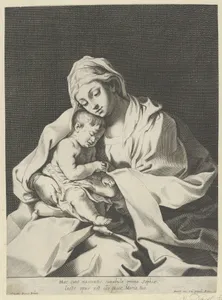 The Virgin holding the infant Christ on her lap, after Reni
