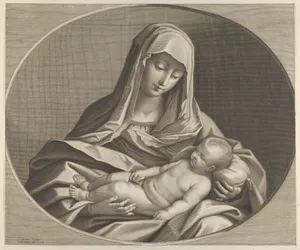 The Virgin holding the sleeping infant Christ on her lap, after Reni