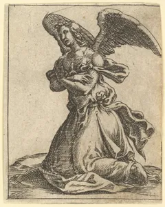 The Virgin of Sorrows: Angel; one of nine surrounding compartments from the Virgin of Sorrows, now separated