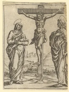 The Virgin of Sorrows: The Crucifixion; one of nine surrounding compartments from the Virgin of Sorrows, now separated