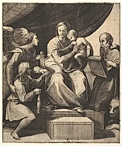 The Virgin of the Fish by Raphael (Raffaello Sanzio or Santi)|Marcantonio Raimondi|Marco Dente