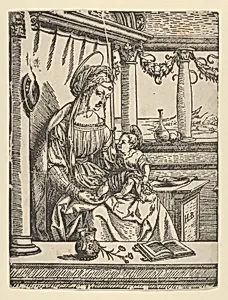 The Virgin Seated with the Child by Hans Burgkmair