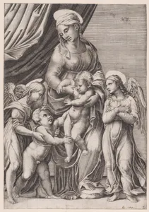 The Virgin, the Infant Christ, Infant Saint John, and Two Angels