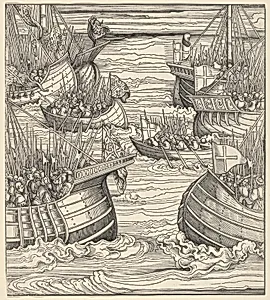 The Voyage of the White King Against the Turks, from Der Weisskunig by Hans Burgkmair|Jost de Negker|Marx Treitz-Sauerwein von Ehrentreitz