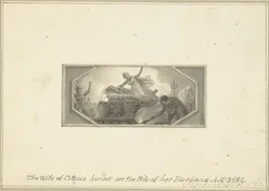 The Wife of Ceteus burnt on the Pile of her Husband