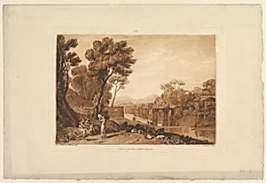 The Woman and Tambourine (Liber Studiorum, part I, plate 3) by Joseph Mallord William Turner|Charles Turner|Joseph Mallord William Turner