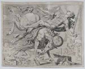 The World Disposing of Justice, from The Unrestrained World, plate 1