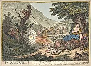 The Wounded Lion by James Gillray|Hannah Humphrey