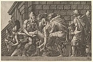 The Wounded Paris Carried from the Field of Battle