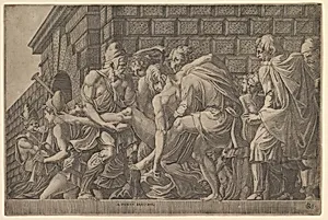 The Wounded Paris Carried from the Field of Battle