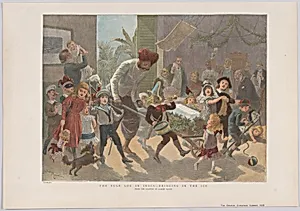 The Yule Log in India — Bringing in the Ice, from "The Graphic" Christmas Number by Charles Roberts|Adrien Emmanuel Marie