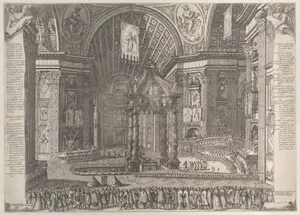 Theater in Saint Peter's Basilica for the Canonization of Gaetano Thiene and Francis Borgia on April 12, 1671