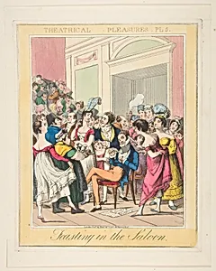 Theatrical Pleasures, Plate 5: Feasting in the Saloon by Theodore Lane|Thomas McLean