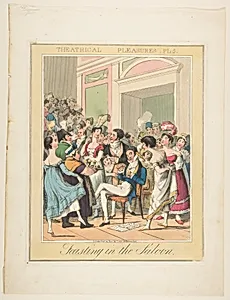 Theatrical Pleasures, Plate 5: Feasting in the Saloon by Theodore Lane|Thomas McLean