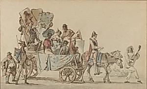Theatrical Troupe on the Road by Eugène Delacroix