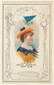 Theo in Colors of the Royal Harwich Yacht Club, from the Yacht Colors of the World series (N140) issued by Duke Sons & Co. to promote Honest Long Cut Tobacco
