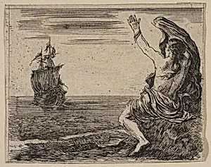 Theseus and Ariadne, from 'Game of Mythology' (Jeu de la Mythologie) by Stefano della Bella|Jean Desmarets de Saint-Sorlin|Henri Le Gras|Louis XIV, King of France|Cardinal Jules Mazarin