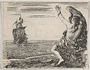 Theseus and Ariadne, from 'Game of Mythology' (Jeu de la Mythologie) by Stefano della Bella