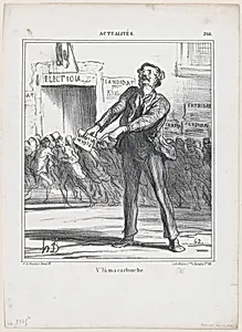 This is my "bullet," from 'News of the day,' published in "Le Charivari" by Walter Frères|Honoré Daumier|Arnaud de Vresse