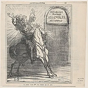 This poor King Louis XIV doesn't believe his eyes, from 'News of the day,' published in Le Charivari, August 21, 1871 by Honoré Daumier|Louis XIV, King of France