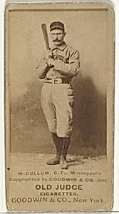 Thomas McCallum, Center Field, Minneapolis, from the Old Judge series (N172) for Old Judge Cigarettes by Goodwin & Company