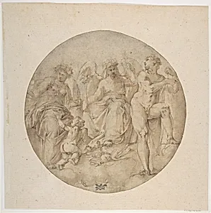 Three Allegorical Figures in a Roundel