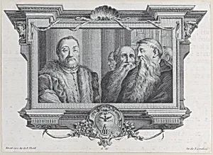 Three bearded men, one wearing fur by Giampietro Zanotti|Bartolomeo Crivellari|Pellegrino Tibaldi|Gabriel Söderling