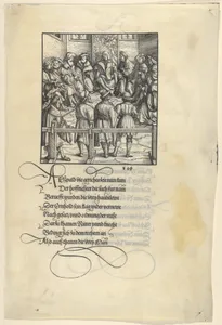 Three Captains Brought Up for Judgment, from [Theuerdank] Die geuerlicheiten vnd einsteils der geschichten des loblichen streytparen vnd hochberümbten helds vnd Ritters herr Tewrdannckhs