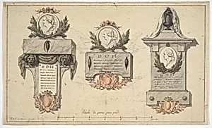 Three Designs for a Funerary Monument or Epitaph